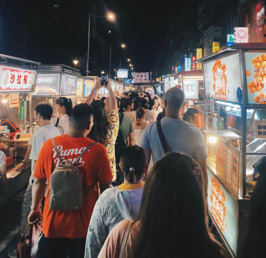 Entrance of the Ningxia Night Market, where you can find the most delicious Taiwanese food!