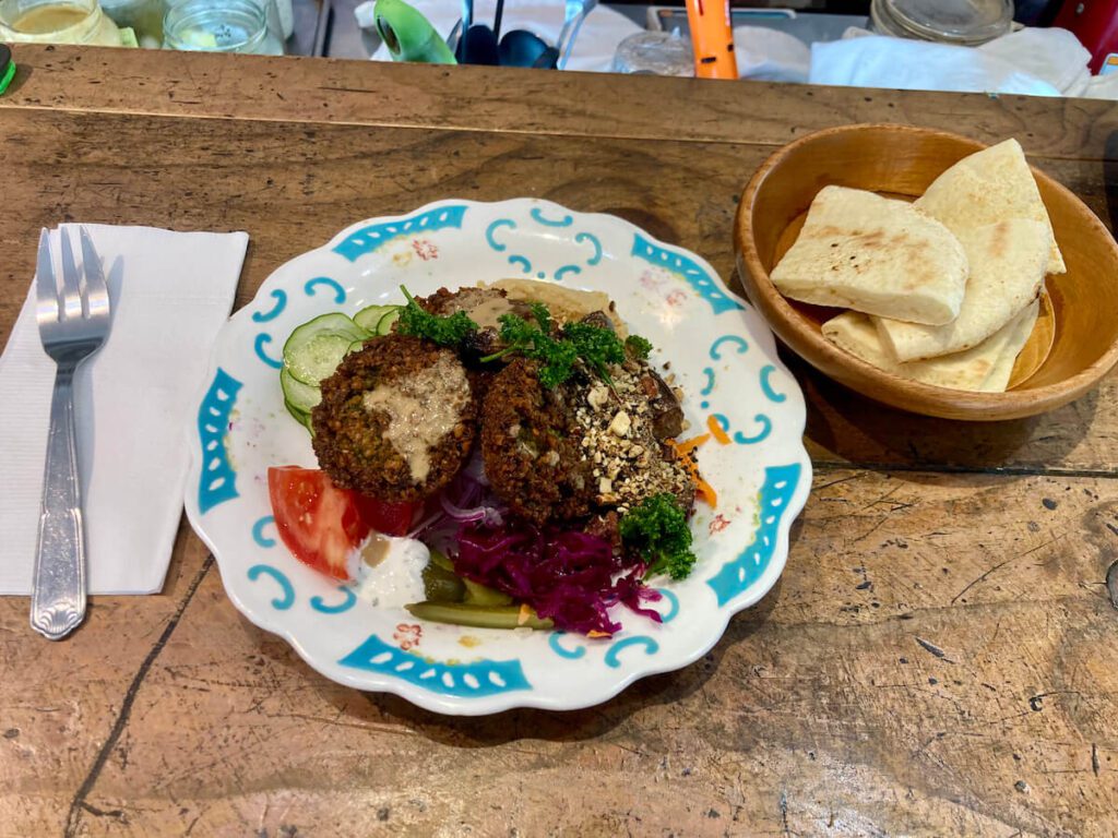 Salad platter with falafel at the lovely Flux by Fancia.